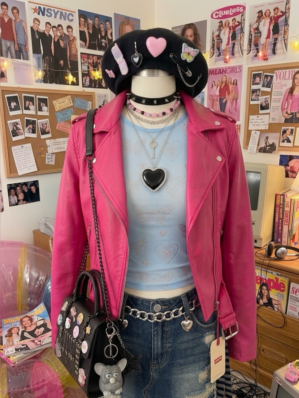 Levi’s Strauss & Co Hot Pink Leather Moto Jacket